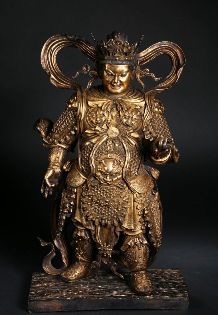 Finely Cast Gilt Bronze Figure Of A Guardian (1 of 14)