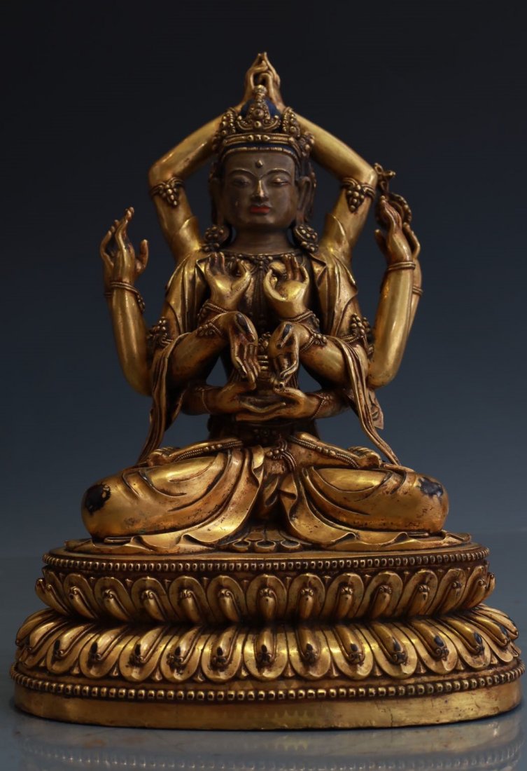 Gilt Bronze Figure of Ten Armed Guanyin (1 of 10)