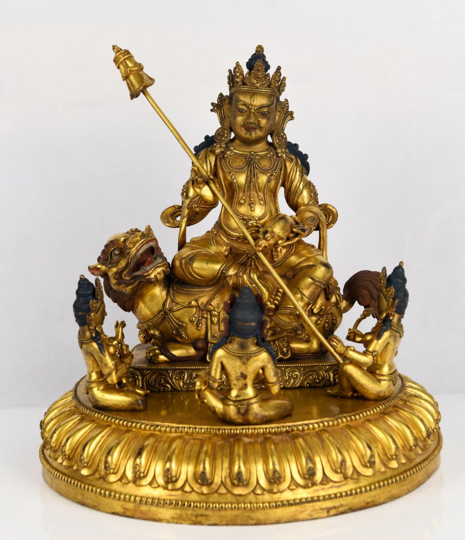 Finely Cast Gilt Bronze Figure Of Vaisravana (1 of 10)