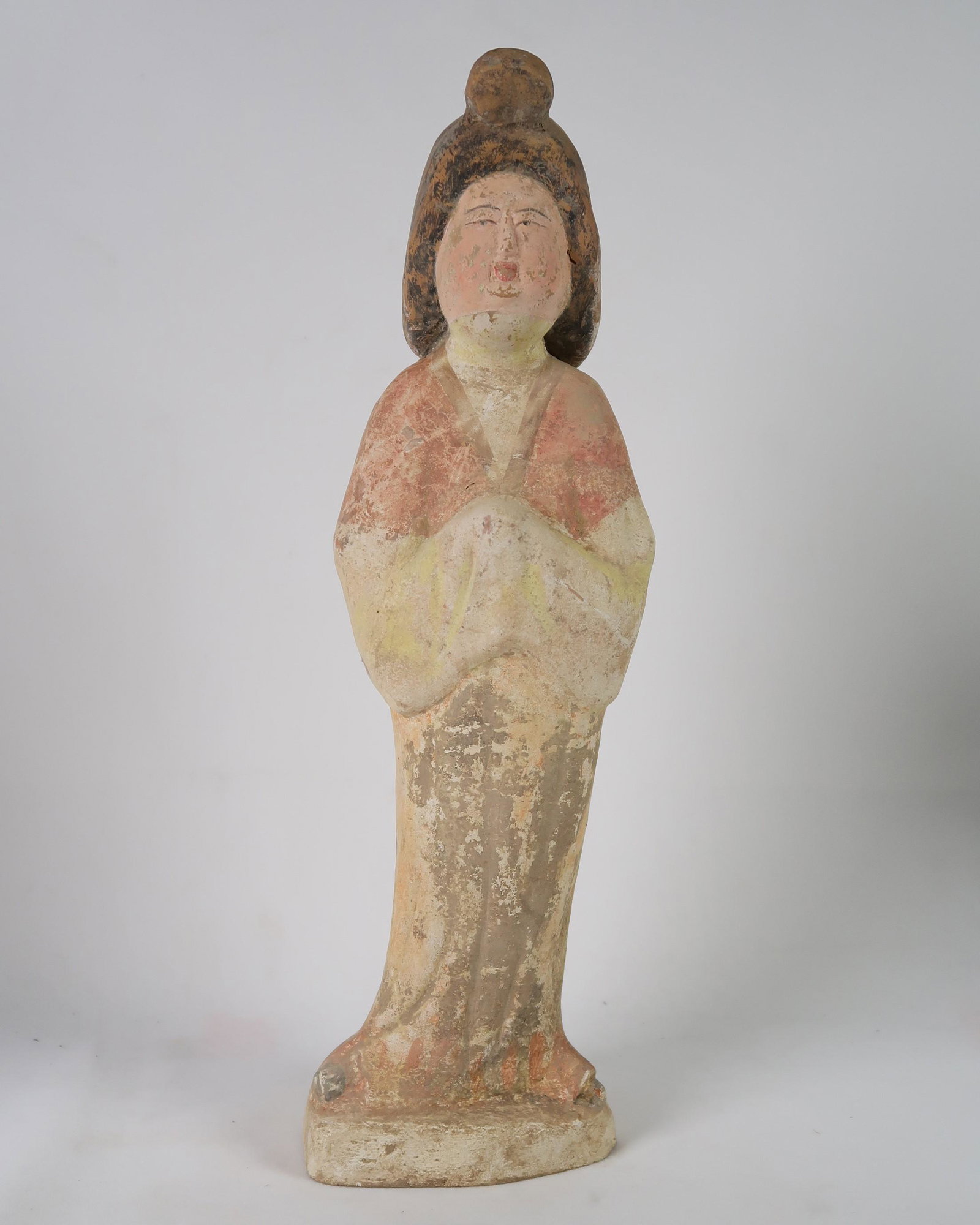 Tang Dyn. Charming Court 'Fat Lady', Of The Period: Tang Dyn. Charming Court 'Fat Lady', Of The Period, a charming sculpture, with extensive pigment. Tang Dynasty, and of the period, c. 618-907 CE. Dimension: 12 3/4" (32.4 cm) H. A LIST OF RECOMMENDED 