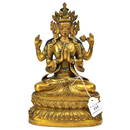 Finely Cast Gilt Bronze Figure  Of Shadakshari