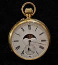 18k Gold Calendar Moonphase Double Side Pocket Watch