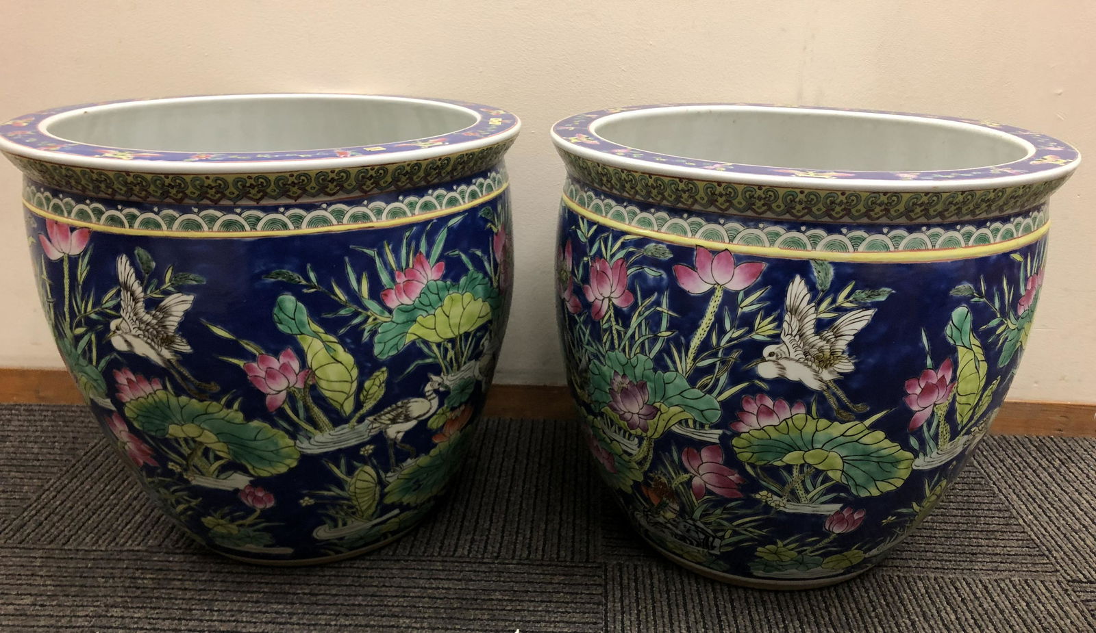 Pair Large Chinese Porcelain Planters (1 of 6)
