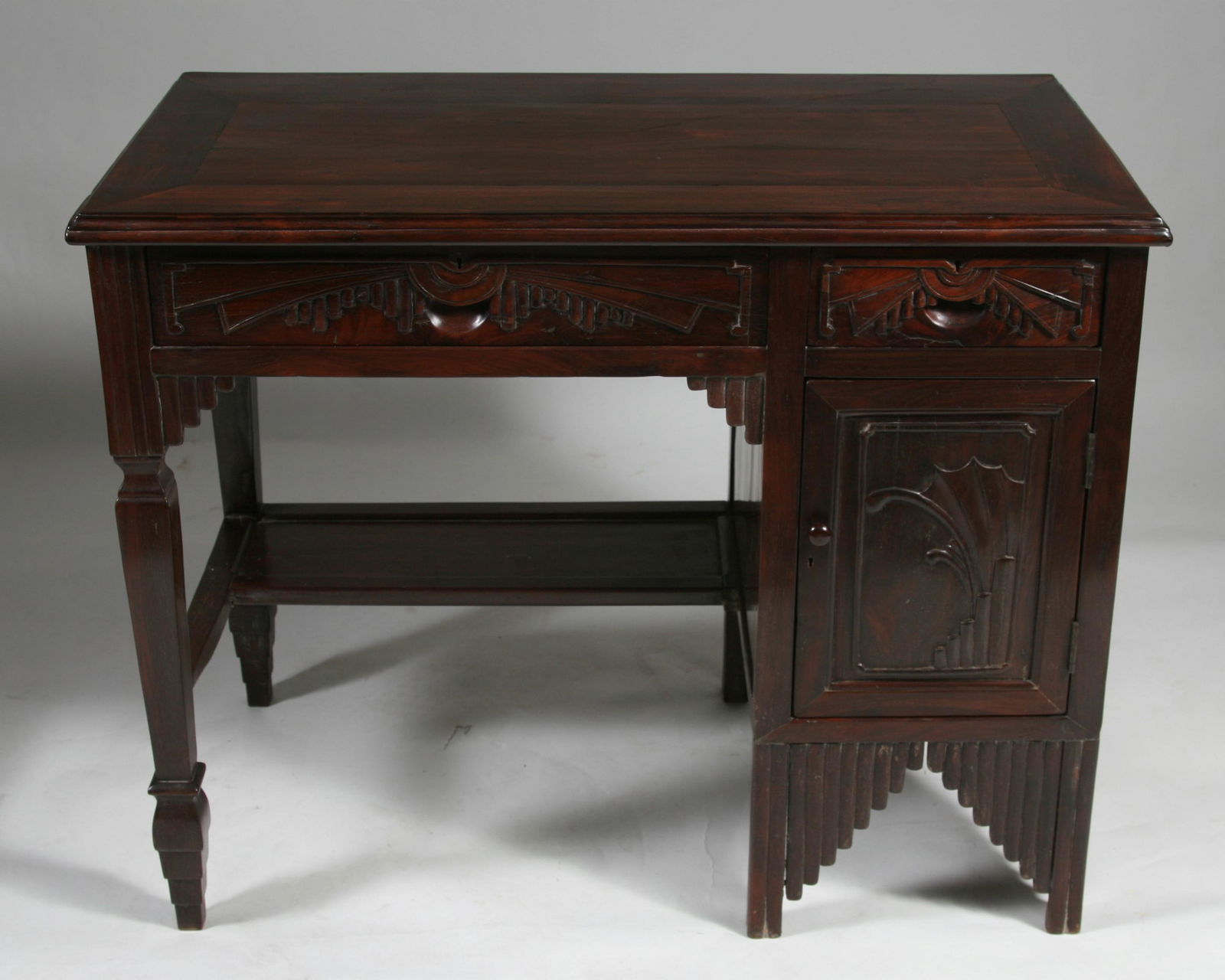 Chinese Art Deco Hardwood Desk, C. 1920's (1 of 4)