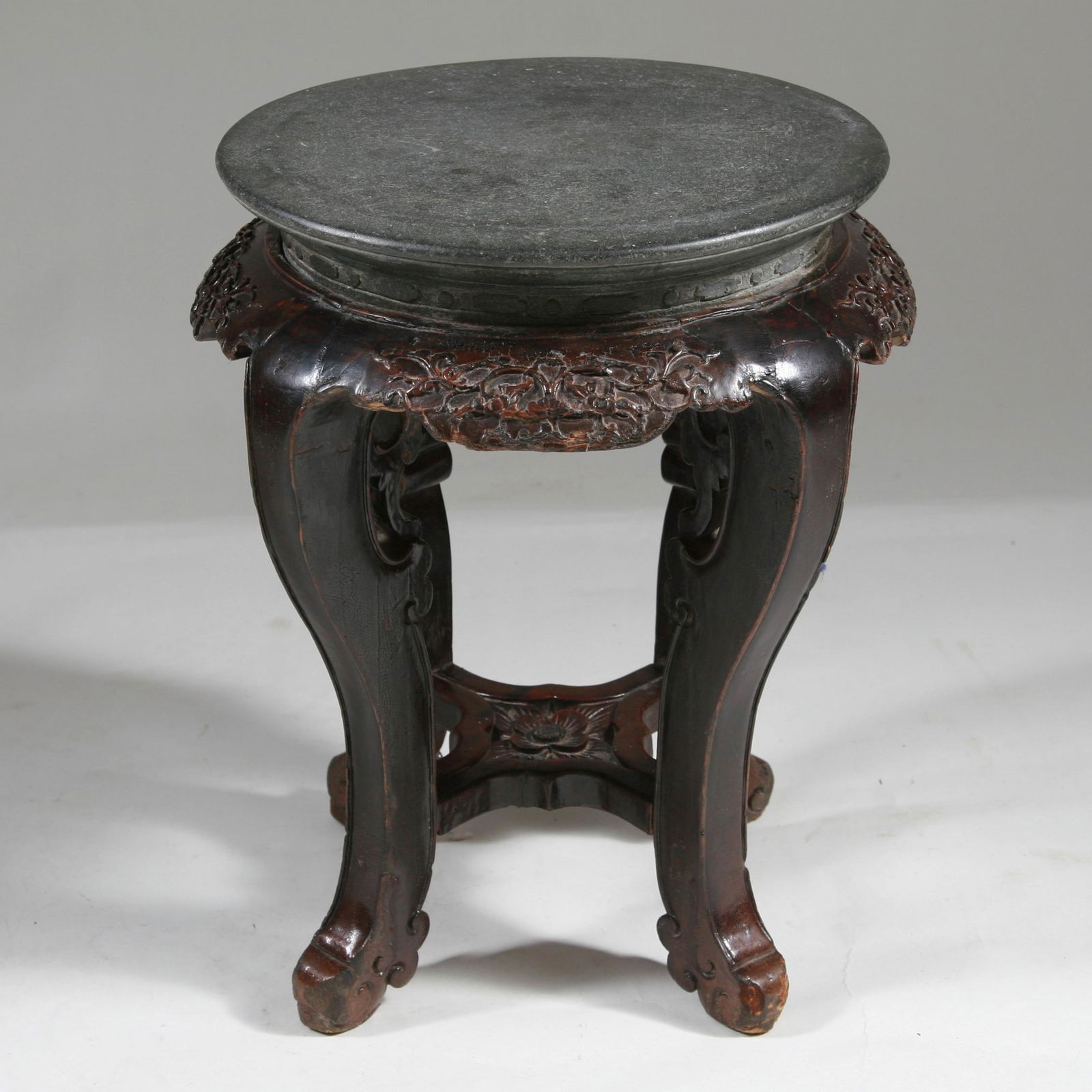 19th C. A Chinese Stool with Solid Top Granite Top (1 of 3)