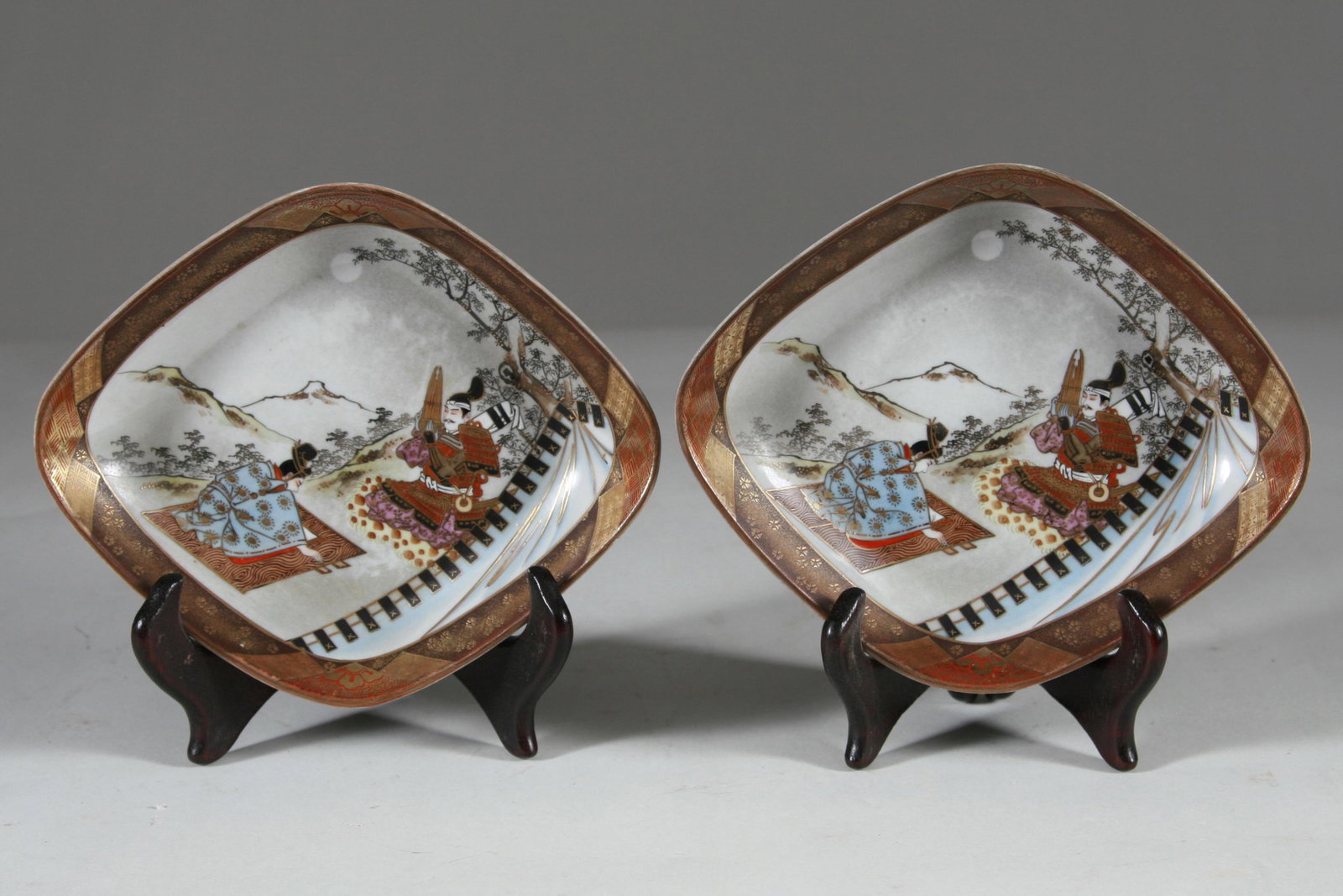 Two Unusual Kutani Shallow Bowls, Meiji Period (1 of 4)