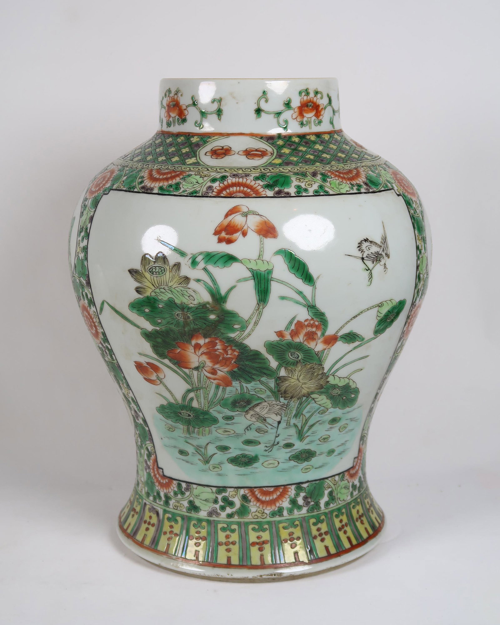 Chinese Famille Verte 'Birds & Flowers' Porcelain Vase (1 of 13)