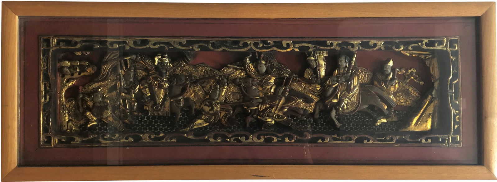 Carved Gilt And Lacquer Wood Panel (1 of 5)