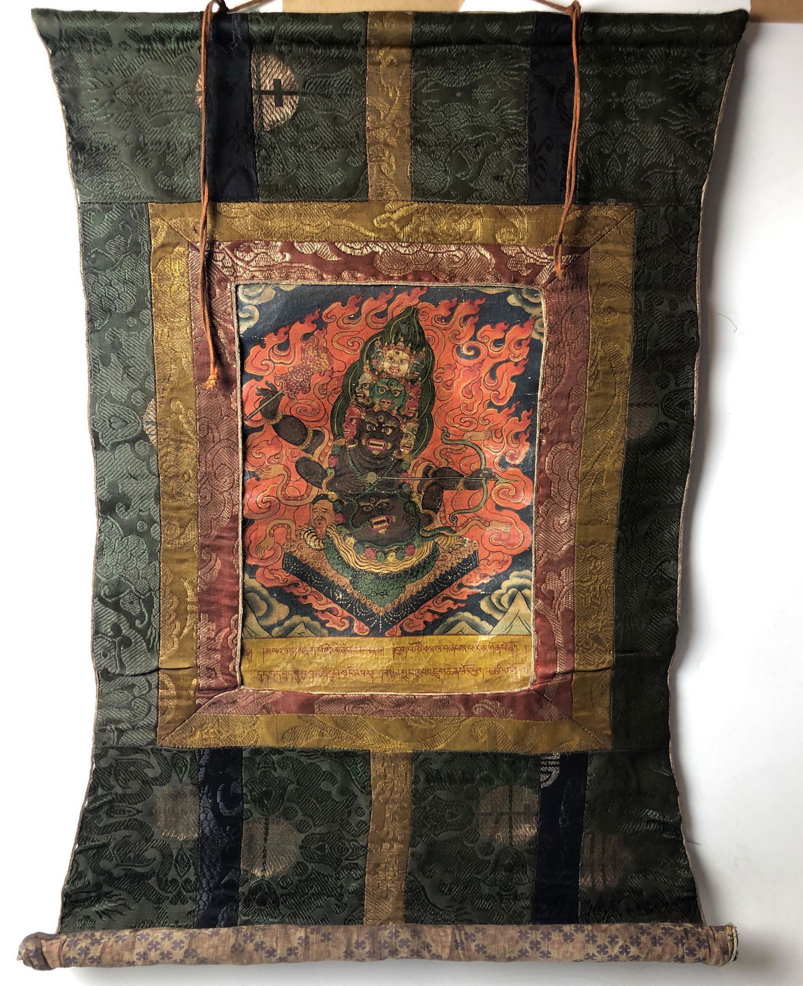 Sino-Tibetan Thangka Depicting Rahul With Silk Mount (1 of 10)