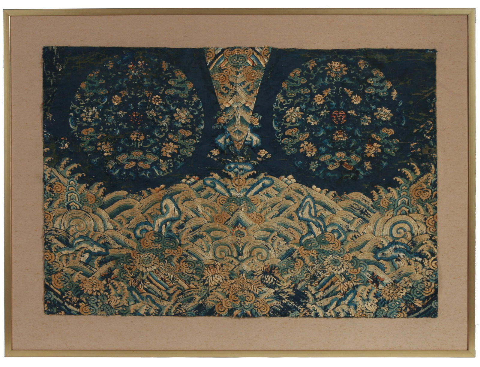 Chinese Embroidered Panel, 18th Century. (1 of 3)