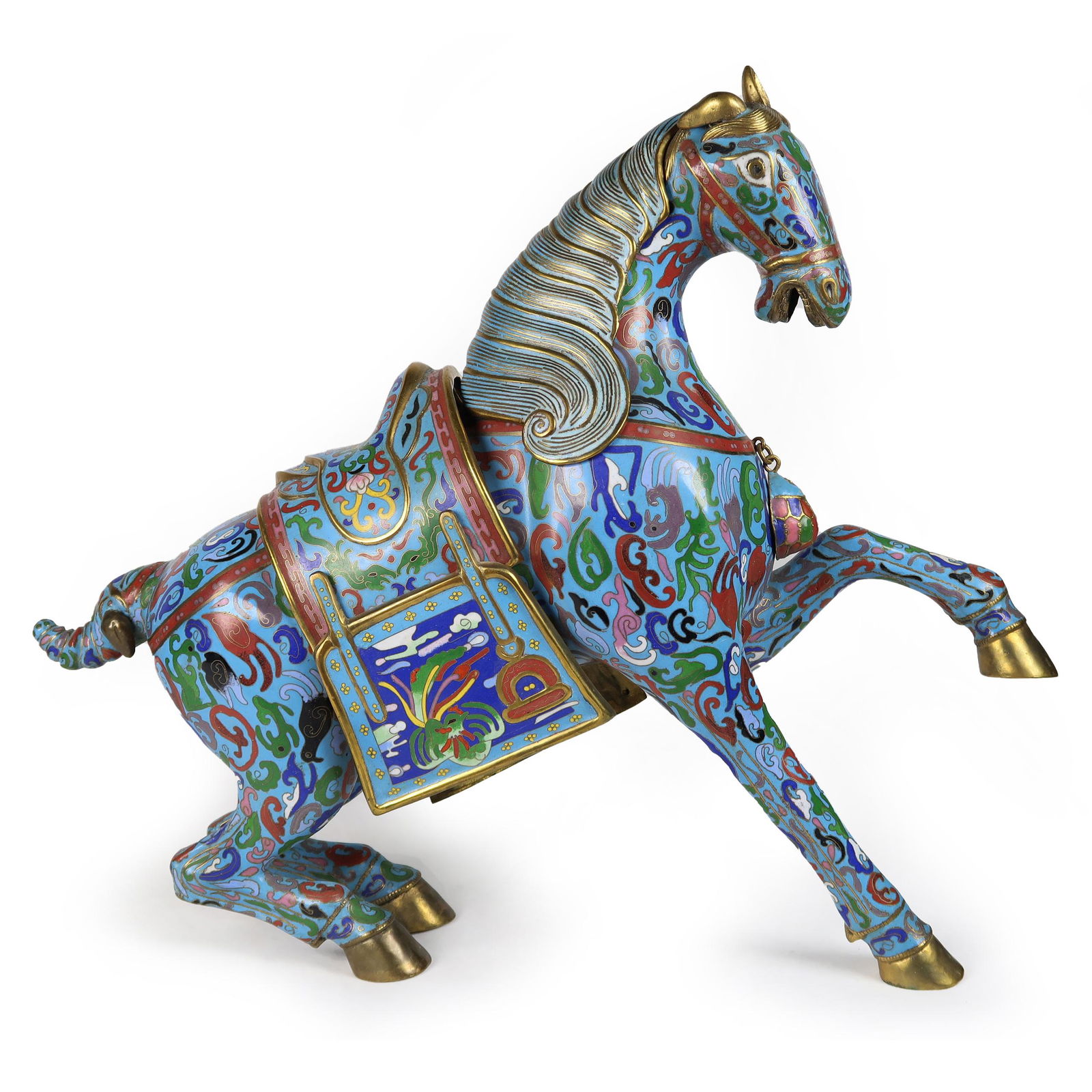 Large Chinese CloisonnÃ© Enamel and Gilt Bronze Horse (1 of 9)