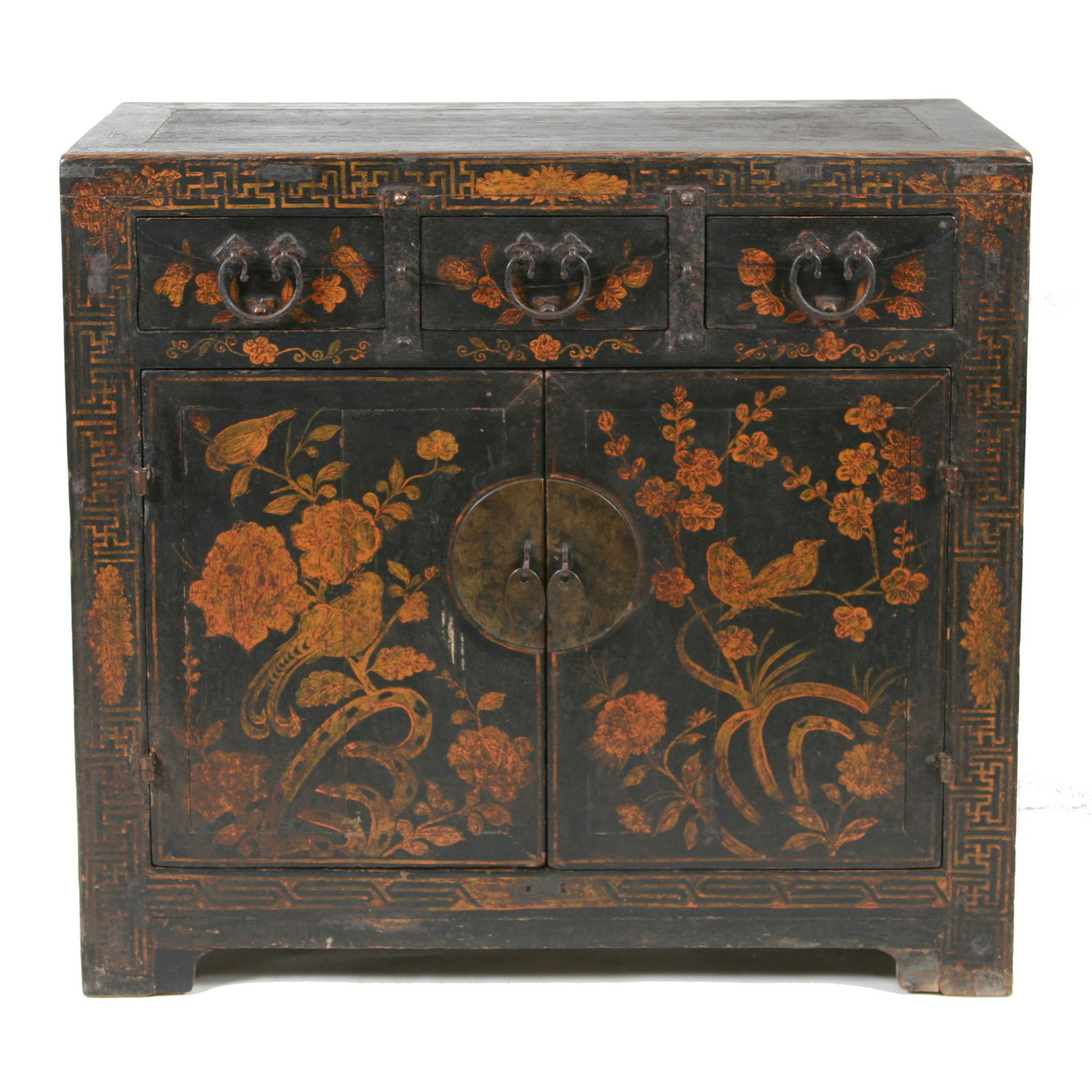 Chinese Gilt/Black Lacquer Cabinet, 18th C. (1 of 4)