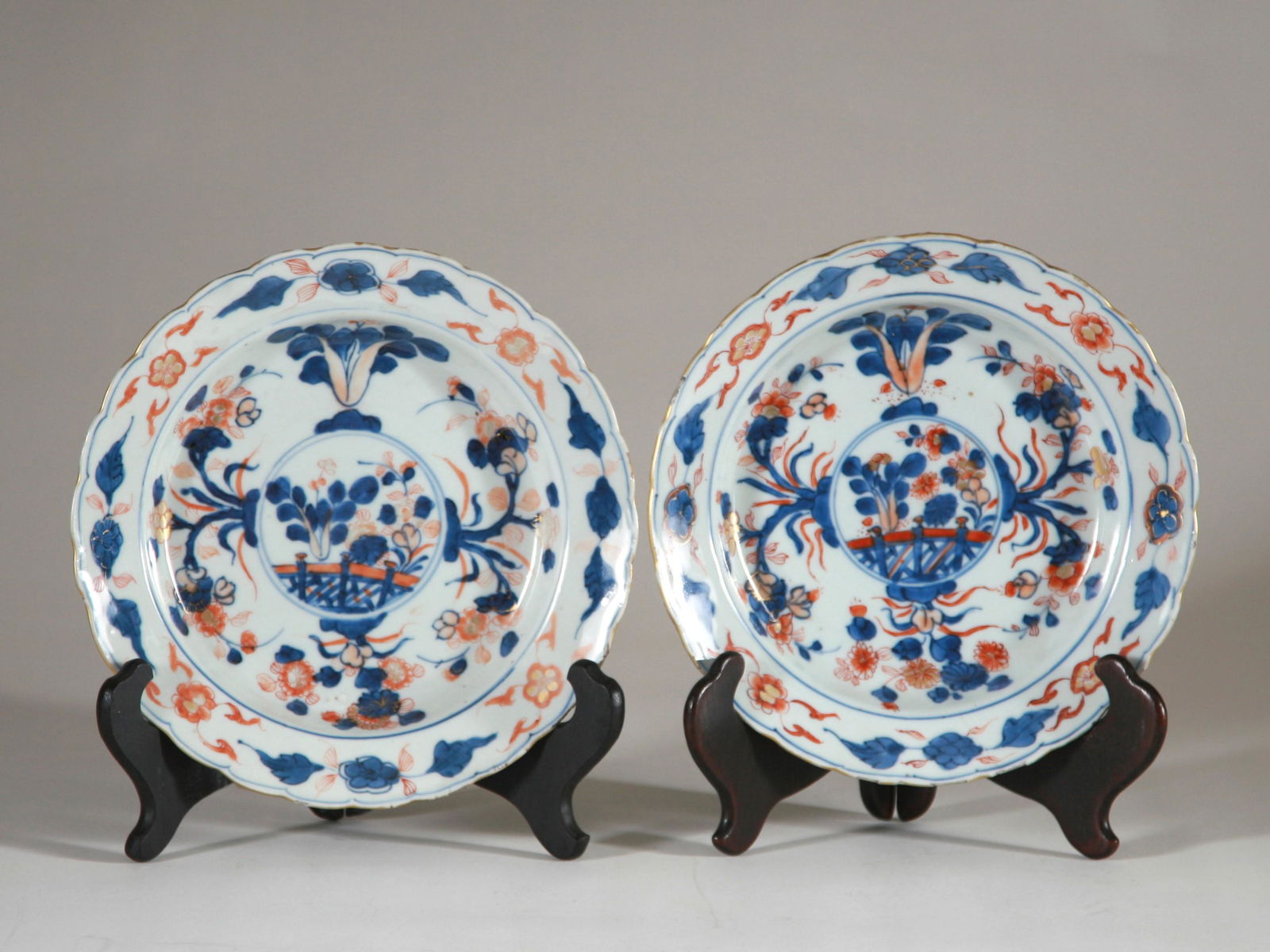 Pair Chinese Export Imari Plates, 18th Century (1 of 3)