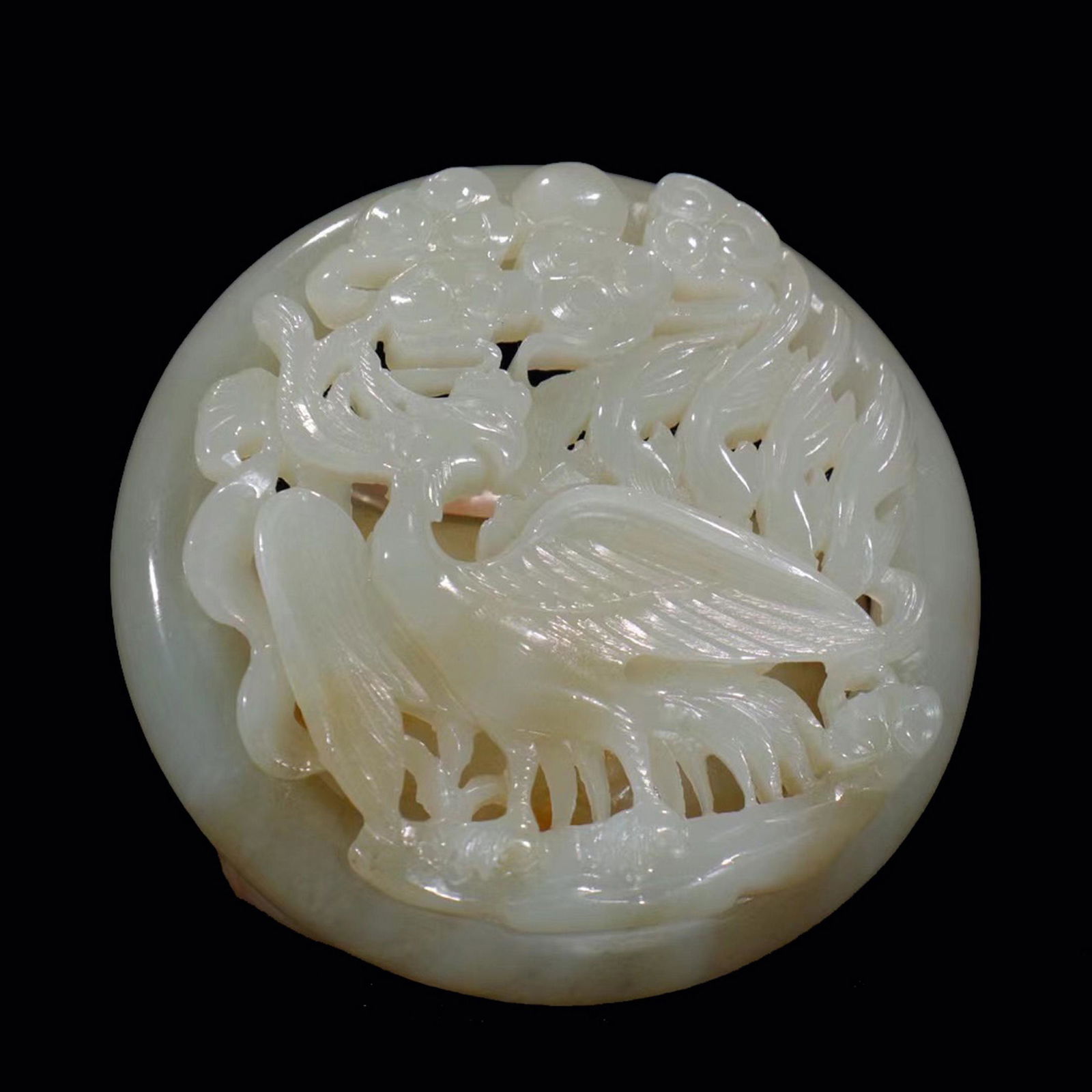 Carved & Pierced Hetian Jade Pendant: Carved & Pierced Hetian Jade Pendant Dimension: 2 7/8" x 11/16" (7.3 x1.7cm) H. A LIST OF RECOMMENDED THIRD-PARTY SHIPPER IS AVAILABLE UNDER SHIPPING INFORMATION. PLEASE FEEL FREE TO CONTACT THEM FOR