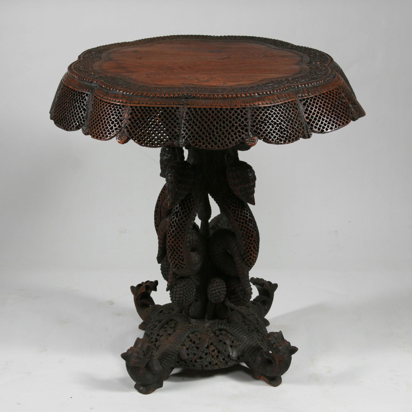 Anglo/Indian Burmese Hardwood Table, 19th C (1 of 8)
