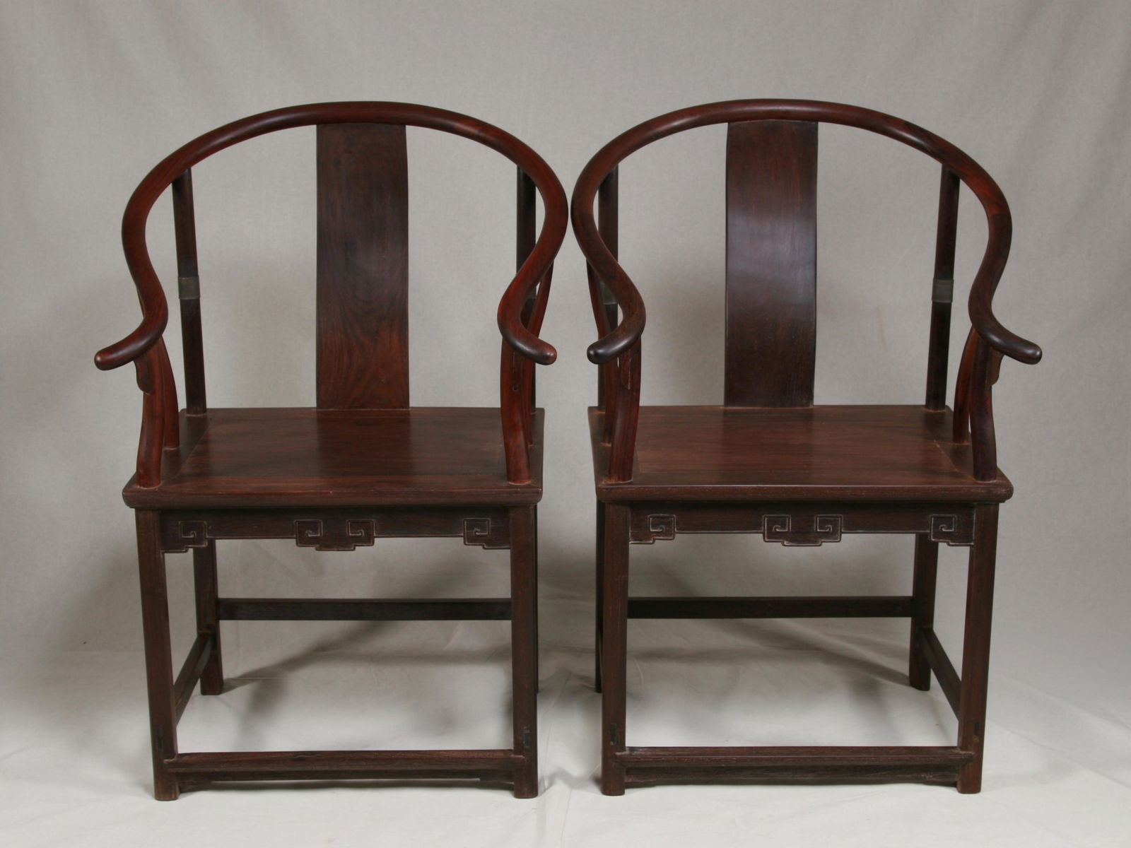 Pair Chinese Hardwood Horseshoe Chairs, 19th Century (1 of 8)