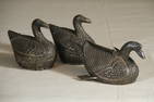 3 Antique Silver South East Asian Bird Boxes