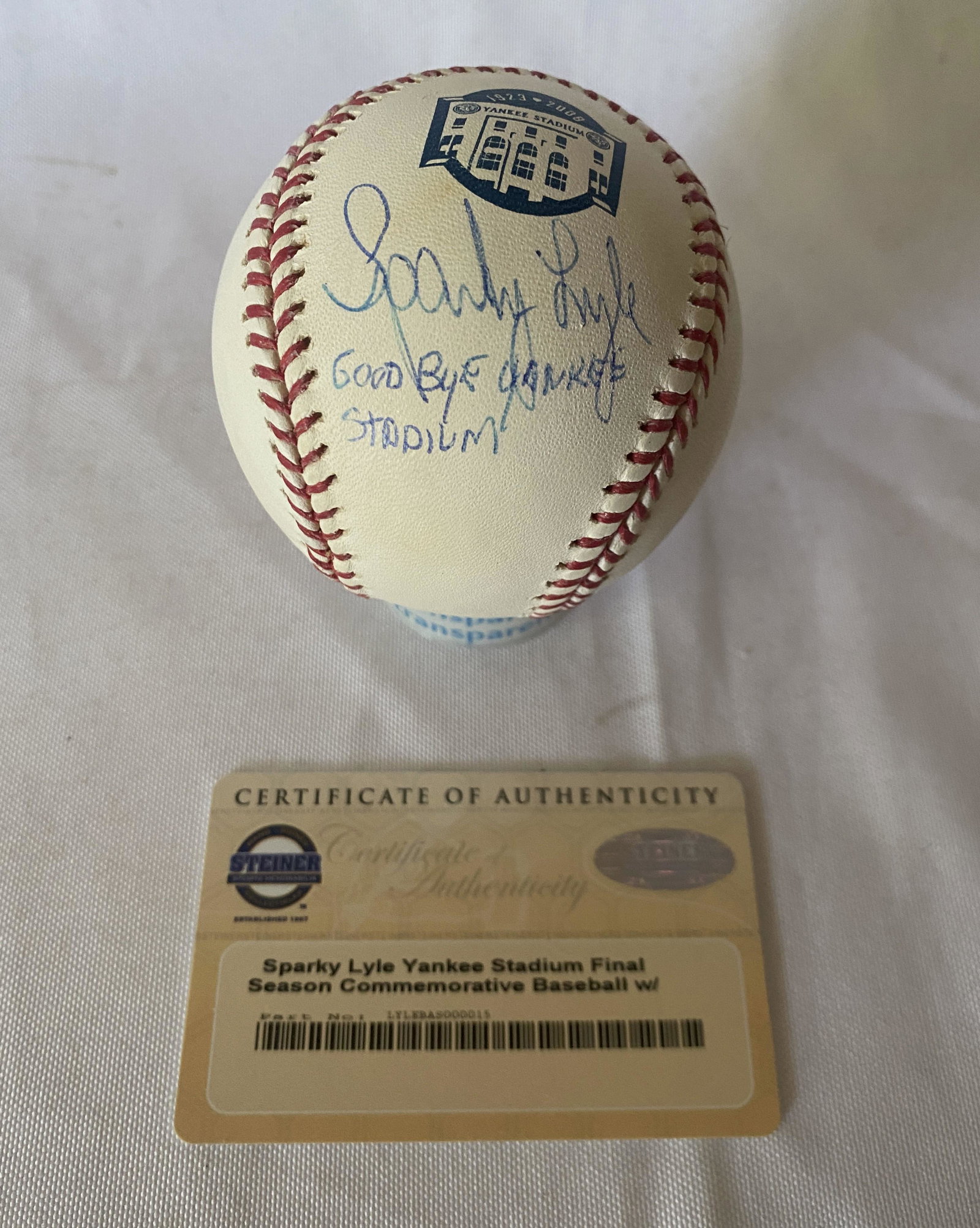 Sparky Lyle Autographed Commemorative Baseball With COA (1 of 2)