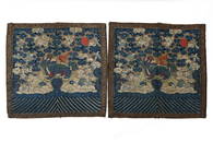 Pair Of Kesi 'Lion' Military Silk Badges, Daoguang Period