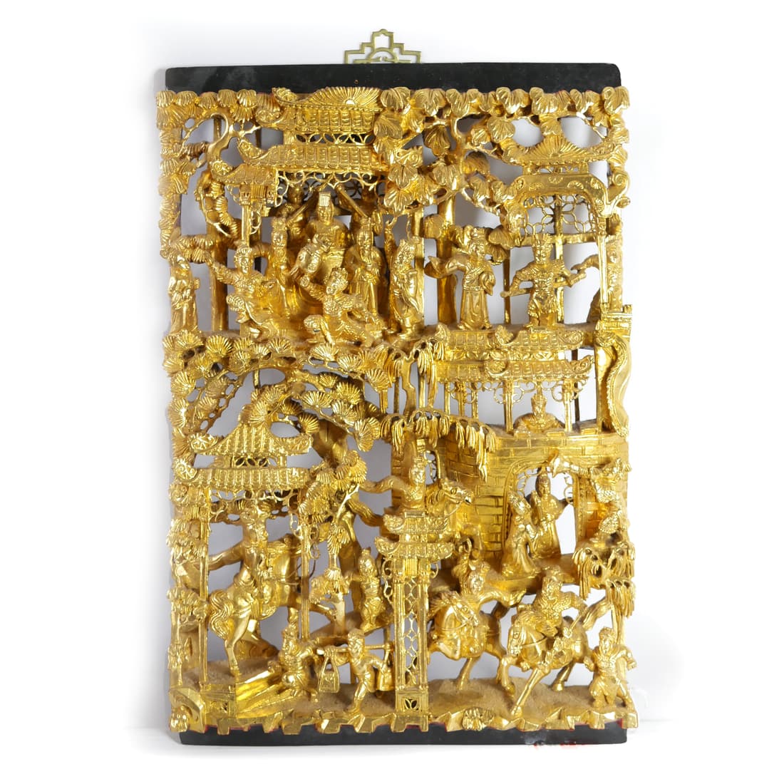 CHINESE CARVED GILT LACQUER WOOD PANEL (1 of 5)