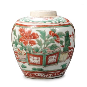 CHINESE WUCAI JAR, QING DYNASTY