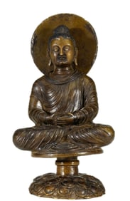 A BRONZE SEATED AMITABHA