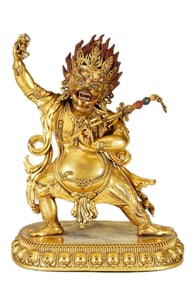 A SINO-TIBETAN BRONZE-GILT VAJRAPANI