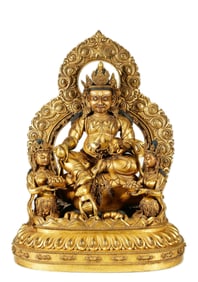 A BRONZE-GILT JAMBHALA