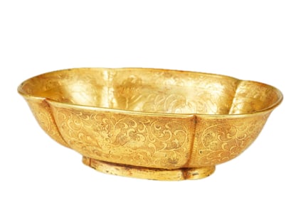 A SILVER-GILT LOBED BOWL