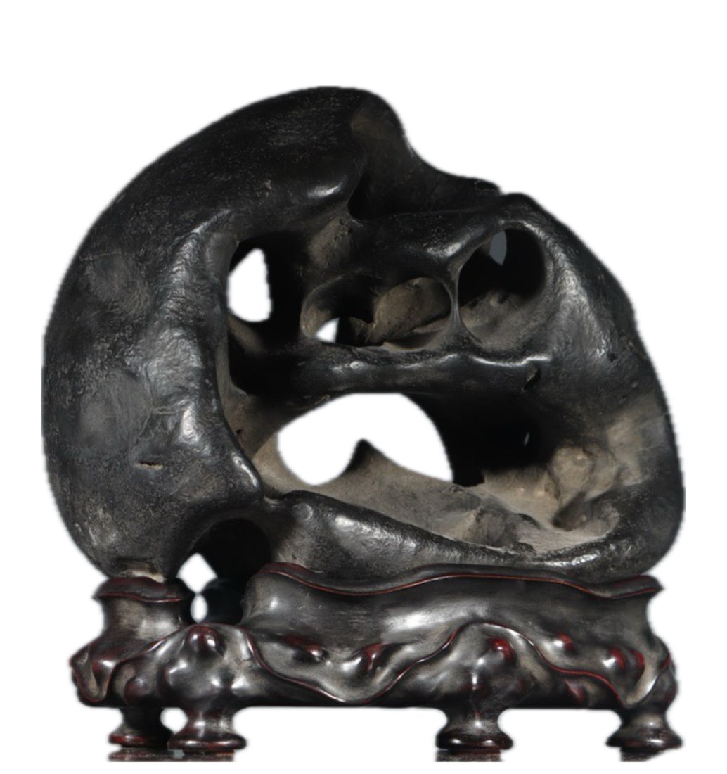 A CHINESE LINGBI SCHOLAR'S ROCK ON STAND (1 of 7)