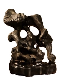 A CHINESE LINGBI SCHOLAR'S ROCK ON STAND