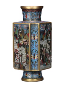 CLOISONNE ENAMEL VASE WITH MARK