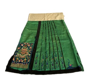CHINESE GREEN SILK SKIRT