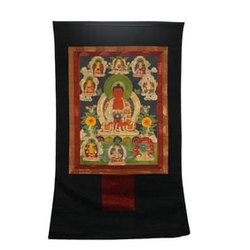 A TIBETAN THANGKA OF AMITABHA