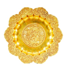 A GOLD LOBED DISH