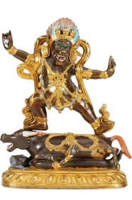 A SINO-TIBETAN BRONZE YAMA DHARMARAJA