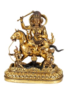 A BRONZE-GILT PALDEN LHAMO