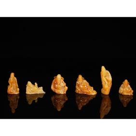 A GROUP OF SIX TIANHUANG CARVINGS