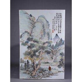 A QIANJIANGCAI GLAZE PORCELAIN PLAQUE