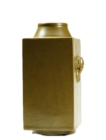 A TEA DUST GLAZE SQUARE VASE