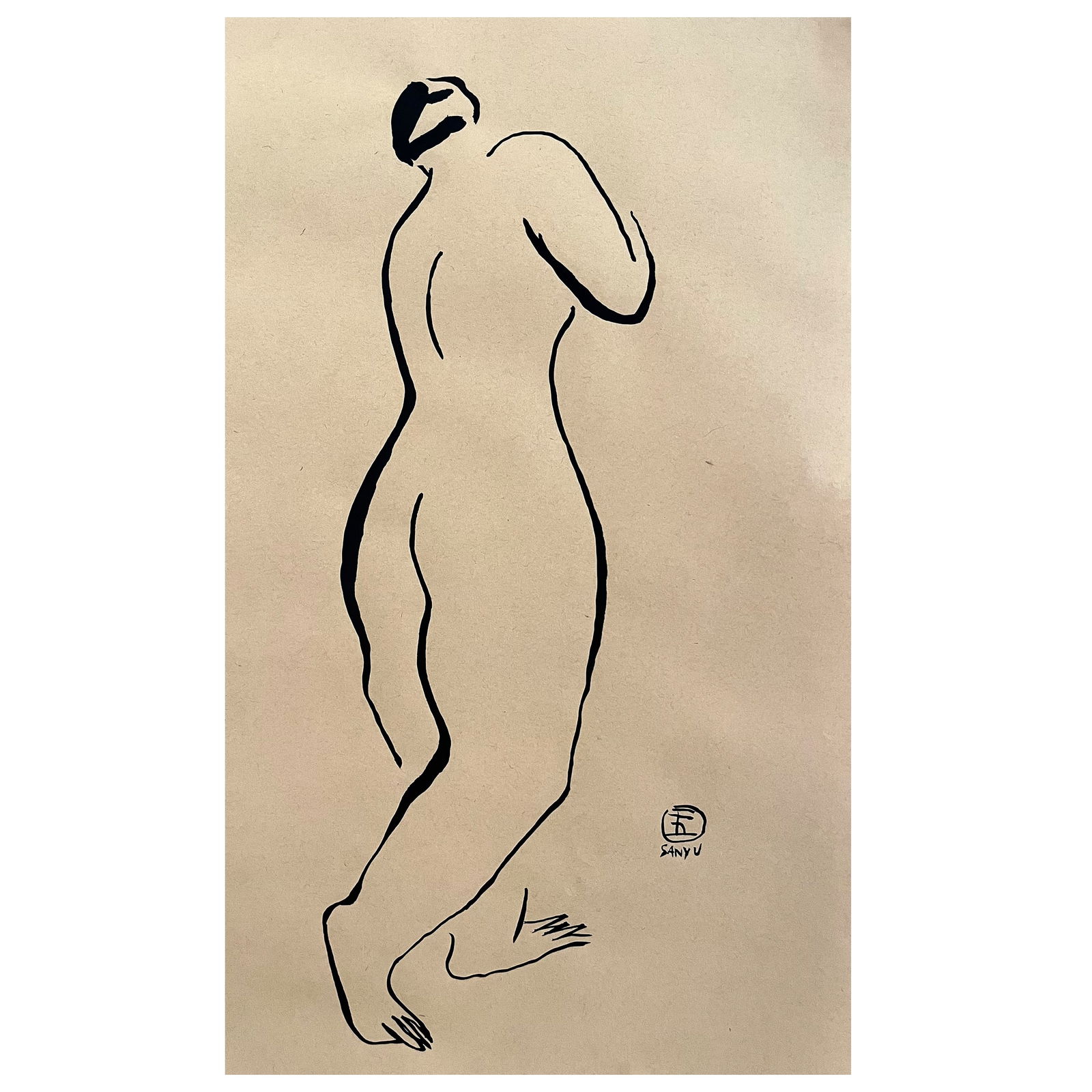 A PAINTING OF NU DEBOUT DE DOS SIGNED SANYU (1 of 5)