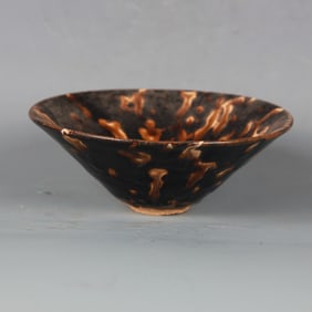 A JIZHOU TORTOISE SHELL GLAZED TEA BOWL