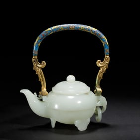 A WHITE JADE TEAPOT