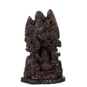 A CARVED ALOESWOOD DECORATION