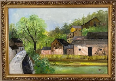 A  CHINESE PAINTING WITH  FRAME