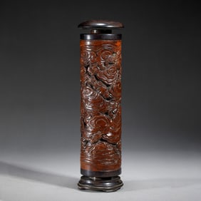 A CARVED HUANGHUALI INCENSE BURNER