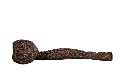A CARVED ALOESWOOD RUYI SCEPTER