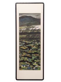 A FRAMED PAINTING OF EGRETS GROUP SIGNED LIN FENGMIAN