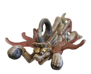 VINTAGE HAND CARVED AND PAINTED BALINESE FLYING MONKEY