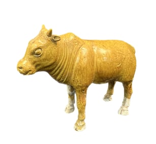 PAINTED CLAY FIGURE OF AN OX